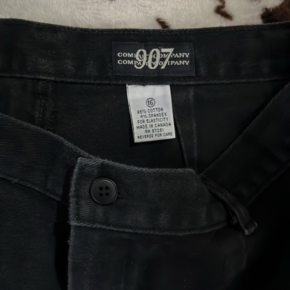 Black stirrup pants 16 flat front & back slim fit stretch retro 80s chic - Picture 4 of 5